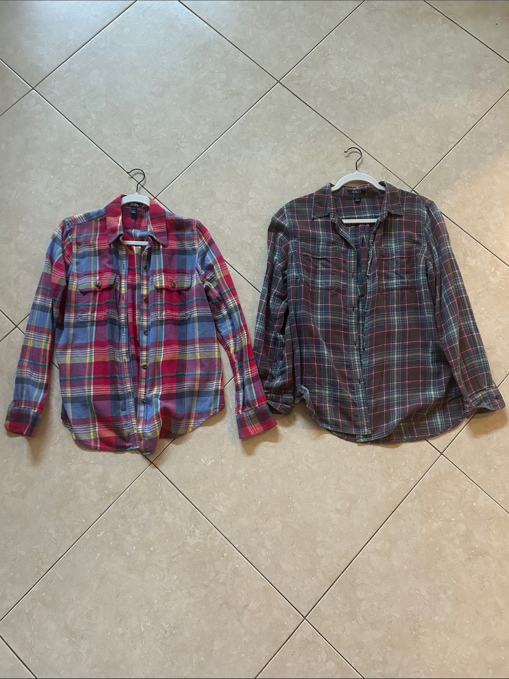 Bundle of two Chaps Plaid Button-Up Shirts